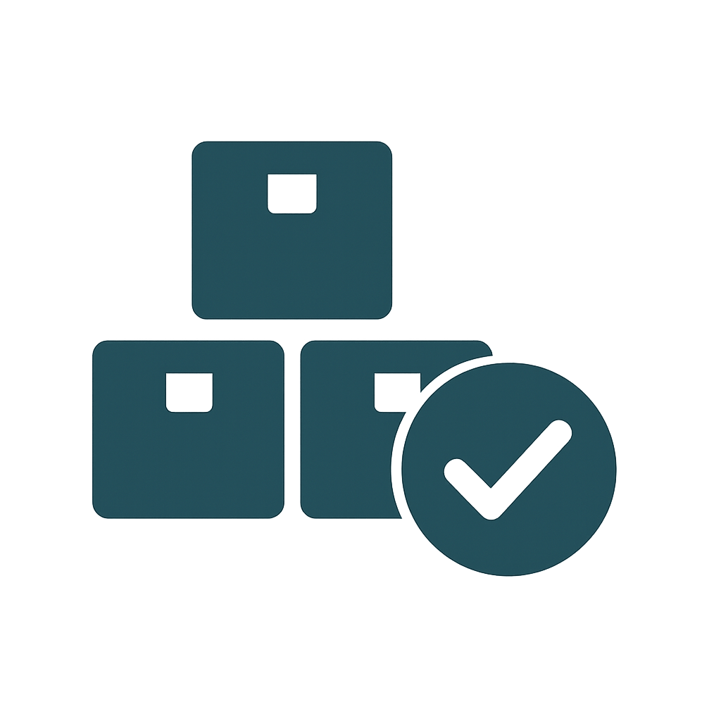 在庫欠品・過剰発注ゼロを目指す在庫管理アイコン