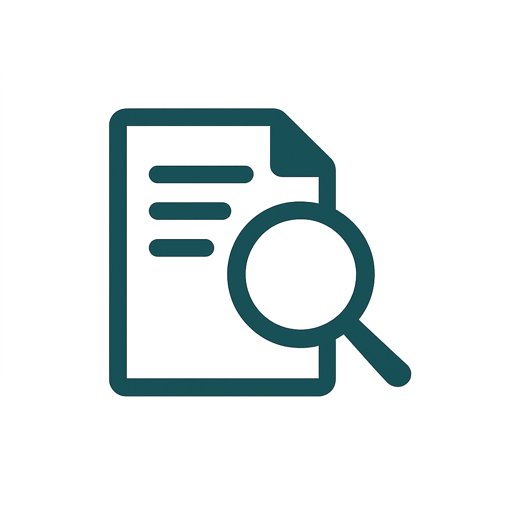 品質データを検索・分析して改善につなげる虫眼鏡アイコン